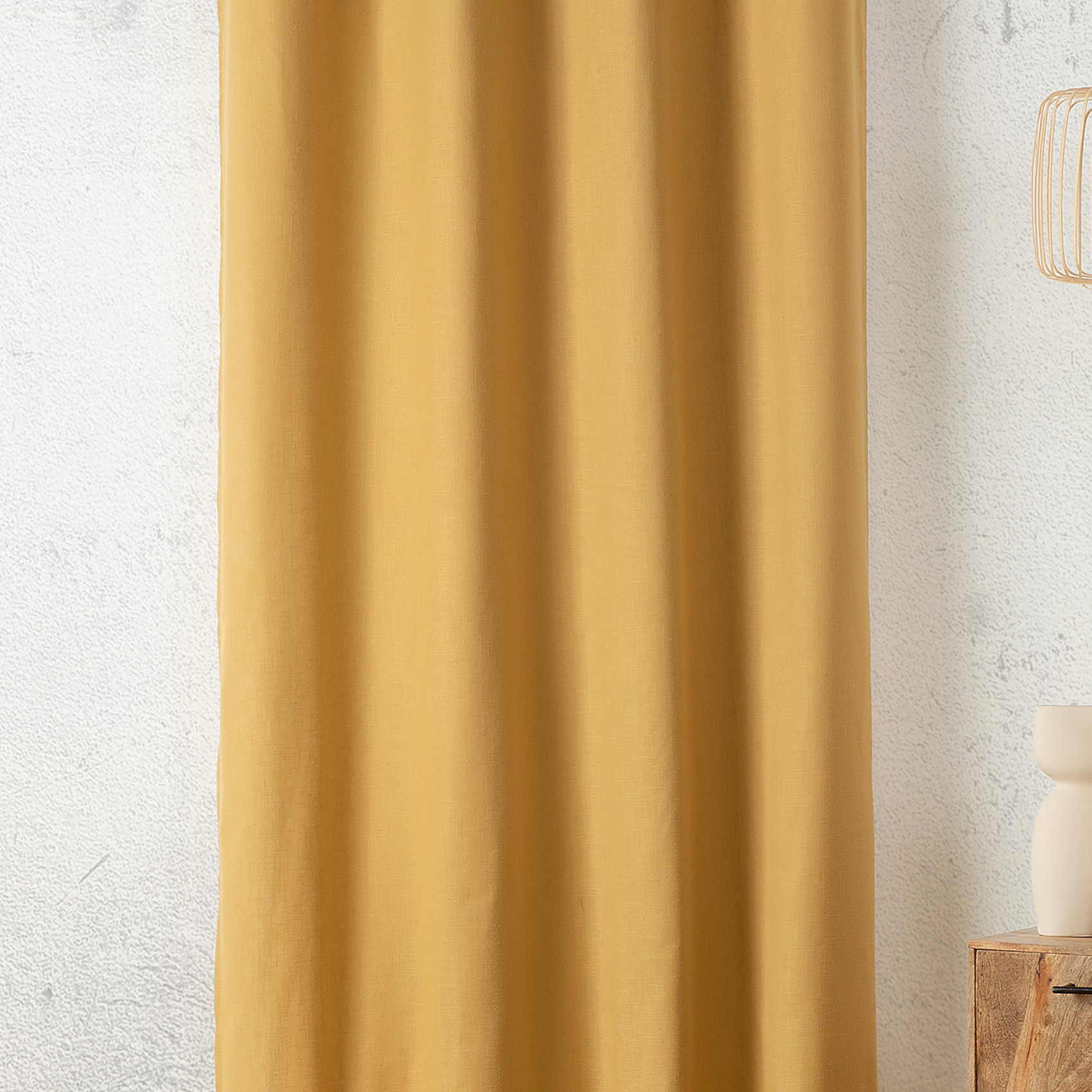 Tissu aspect lin - Jaune