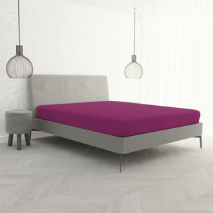 LENZUOLO SOTTO CON ANGOLI MAX COLOR, 100% COTONE MADE IN ITALY - MATRIMONIALE MAXI