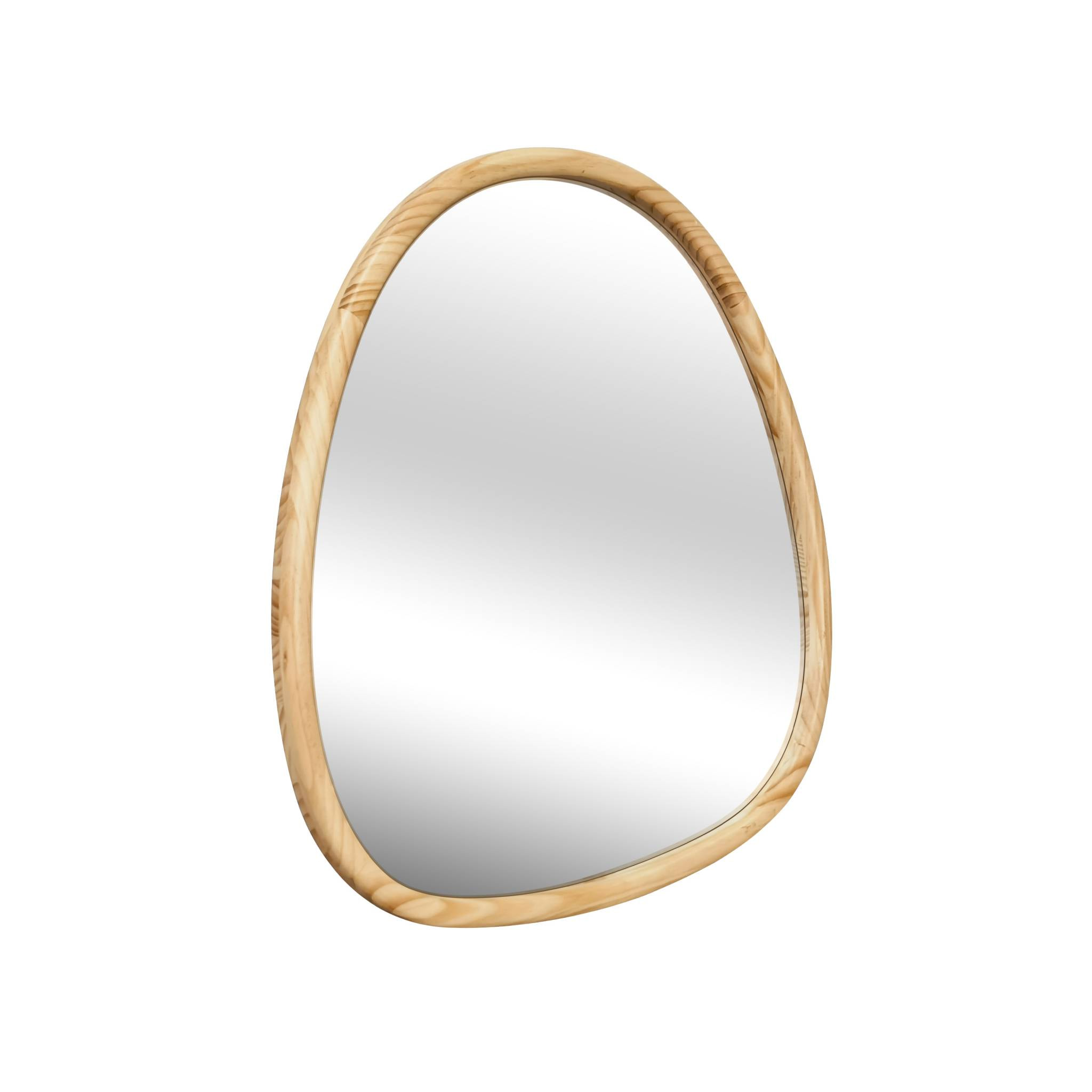 Miroir organique en bois de sapin 75cm couleur naturelle CHARLIE  L 75 x l 70 x E 3cm