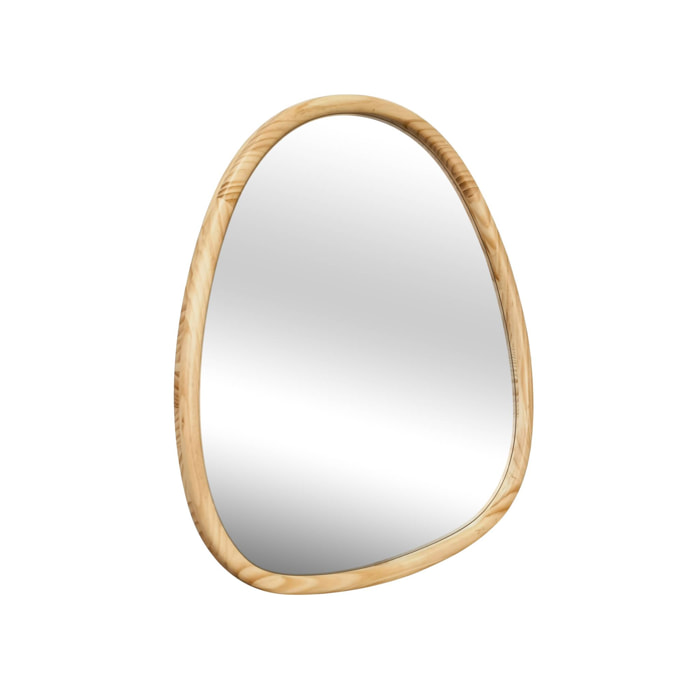 Miroir organique en bois de sapin 75cm couleur naturelle CHARLIE  L 75 x l 70 x E 3cm
