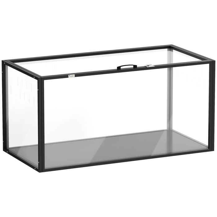Cage hamster grande taille acrylique acier dim. 105x51x51cm toit ouvrant noir