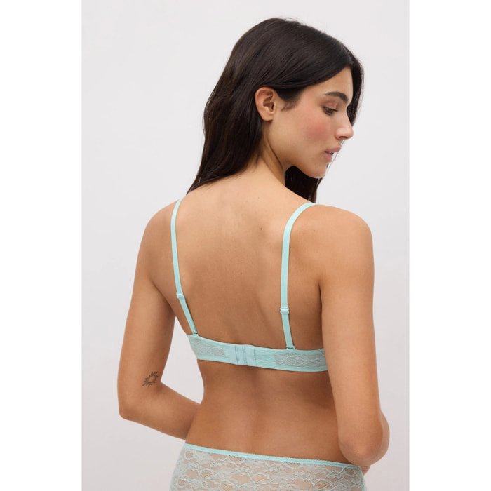Reggiseno push-up in pizzo azzurro