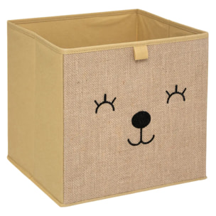 Bac de rangement enfant - motif animal - jute