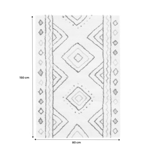Tapis intérieur motif berbère crème. bleu et orange Ralph 80x150cm