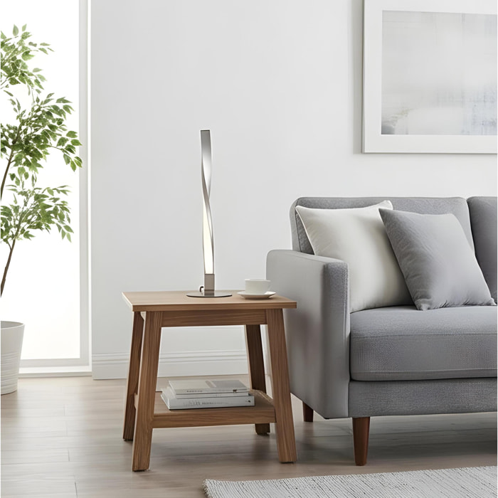 Forlight Sobremesa Benta LED 2.5W Blanco Neutro 4000K On-Off Níquel Satinado, Blanco Opal Lámpara de Mesa LED de Bajo Consumo