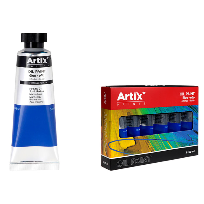 Pack 6 Uds. PITTURA A OLIO EXPERT 50 ml BLU MARINO