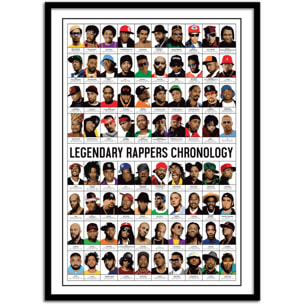 Affiche 50 x 70 cm - Legendary Rappers Chronology - Olivier Bourdereau