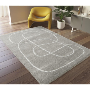 Tapis shaggy tissé motif abstrait CEHA