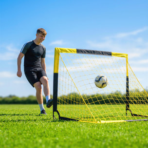 But de football pop-up portable 150 x 110 x 110 cm sac de transport jaune noir