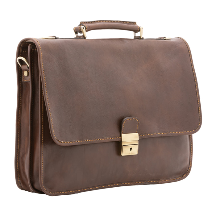 Borsa a mano  unisex In Vera pelle Made in Italy 40x30x6 cm