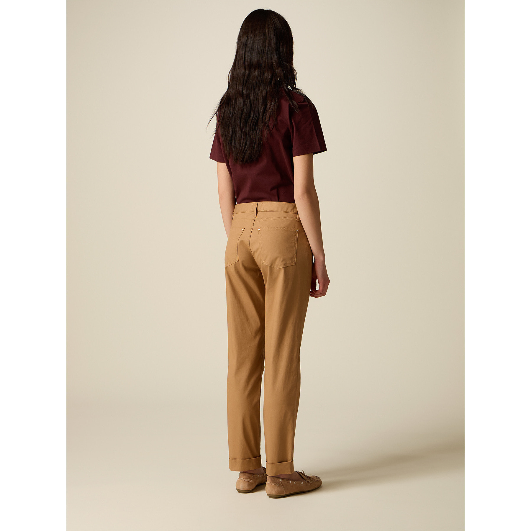 Oltre - Chinos in gabardine misto cotone - Marrone