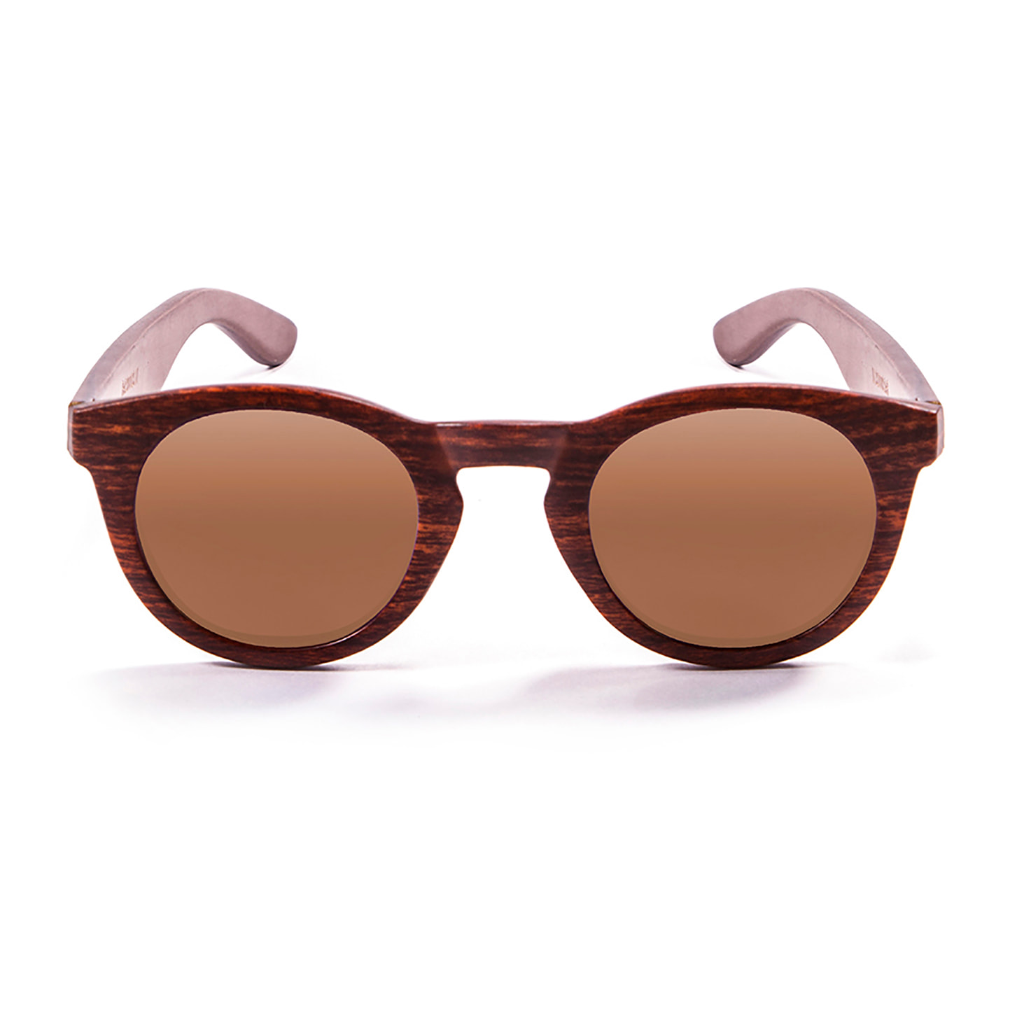 Gafas de sol OCEAN SAN FRANCISCO - De brazo natural de bambú con frente marrón oscuro / Ahumada
