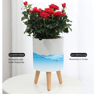 Pot de fleurs à réserve d’eau Tomasucci CALLA-C, en bois, blanc, 33 × 33 × 48 cm