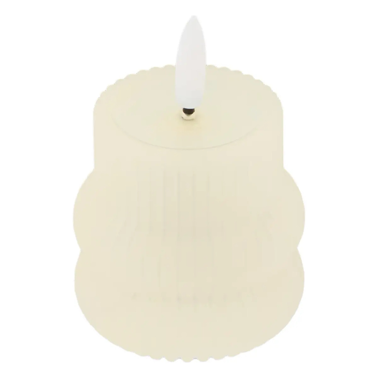 Bougie LED Fancy ronde H.9cm beige