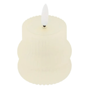 Bougie LED Fancy ronde H.9cm beige