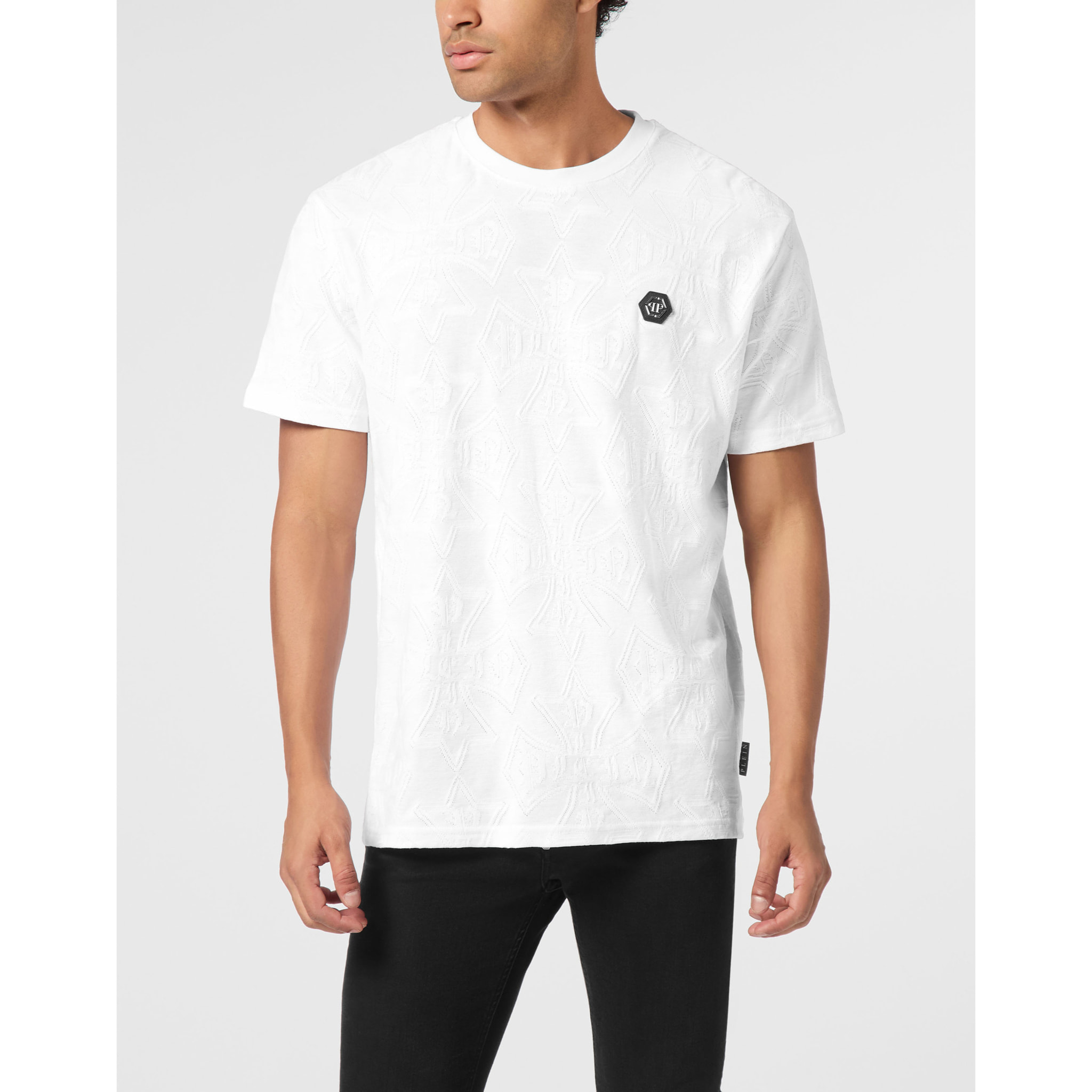 PHILIPP PLEIN Camiseta de cuello redondo y manga corta CREST