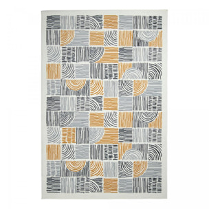 Tapis salon DORI, motif géométrique graphique, moderne