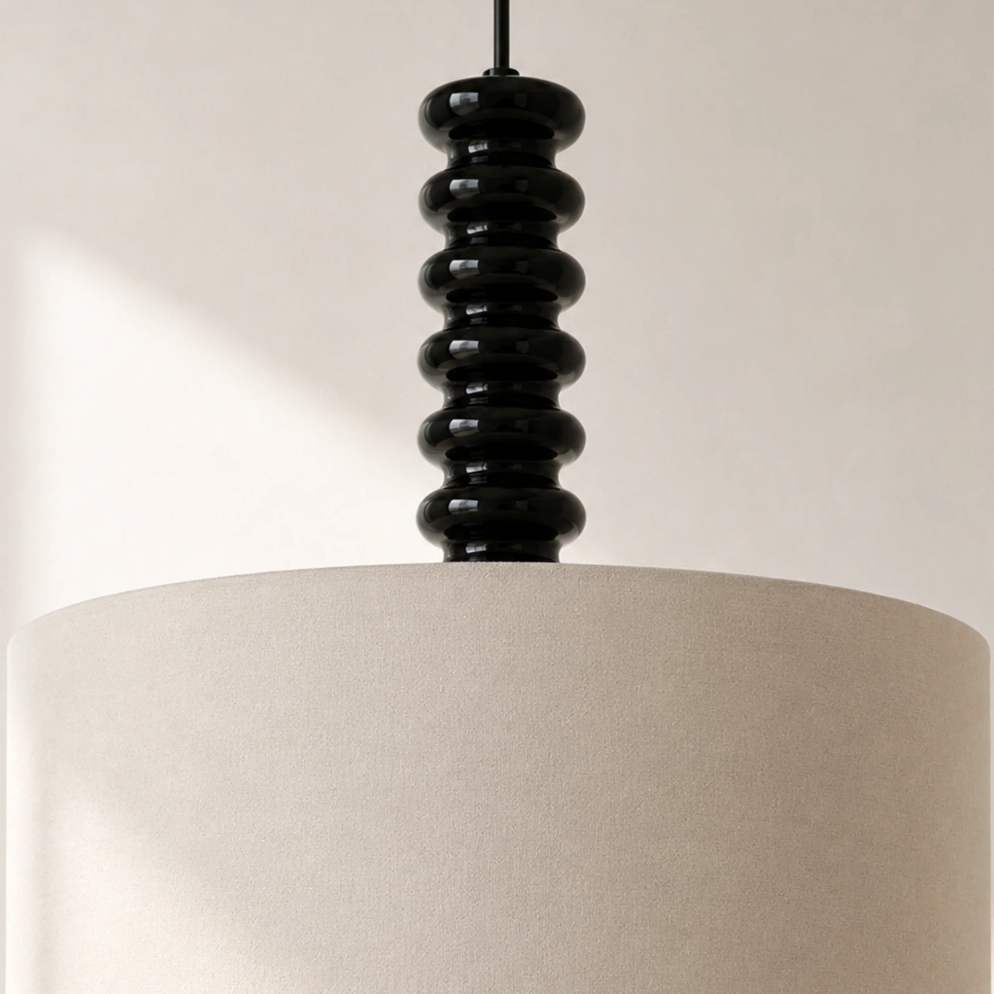 Suspension en tissu blanc et métal 40 cm - Ravel