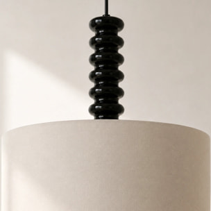 Suspension en tissu blanc et métal 40 cm - Ravel