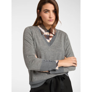 Elena Mirò - Maglia in lana soft touch - Grigio