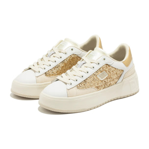 Zapatillas Deportivas Mujer Court Basic Glitter Dorado