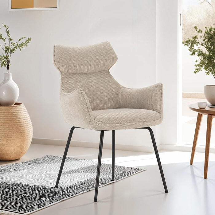 Lot de 2 fauteuils de table en tissu - ICONIC