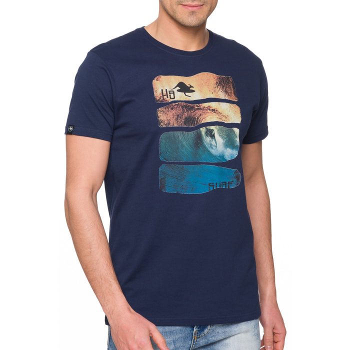 Camiseta Hot Buttered WAVES Azul Marino