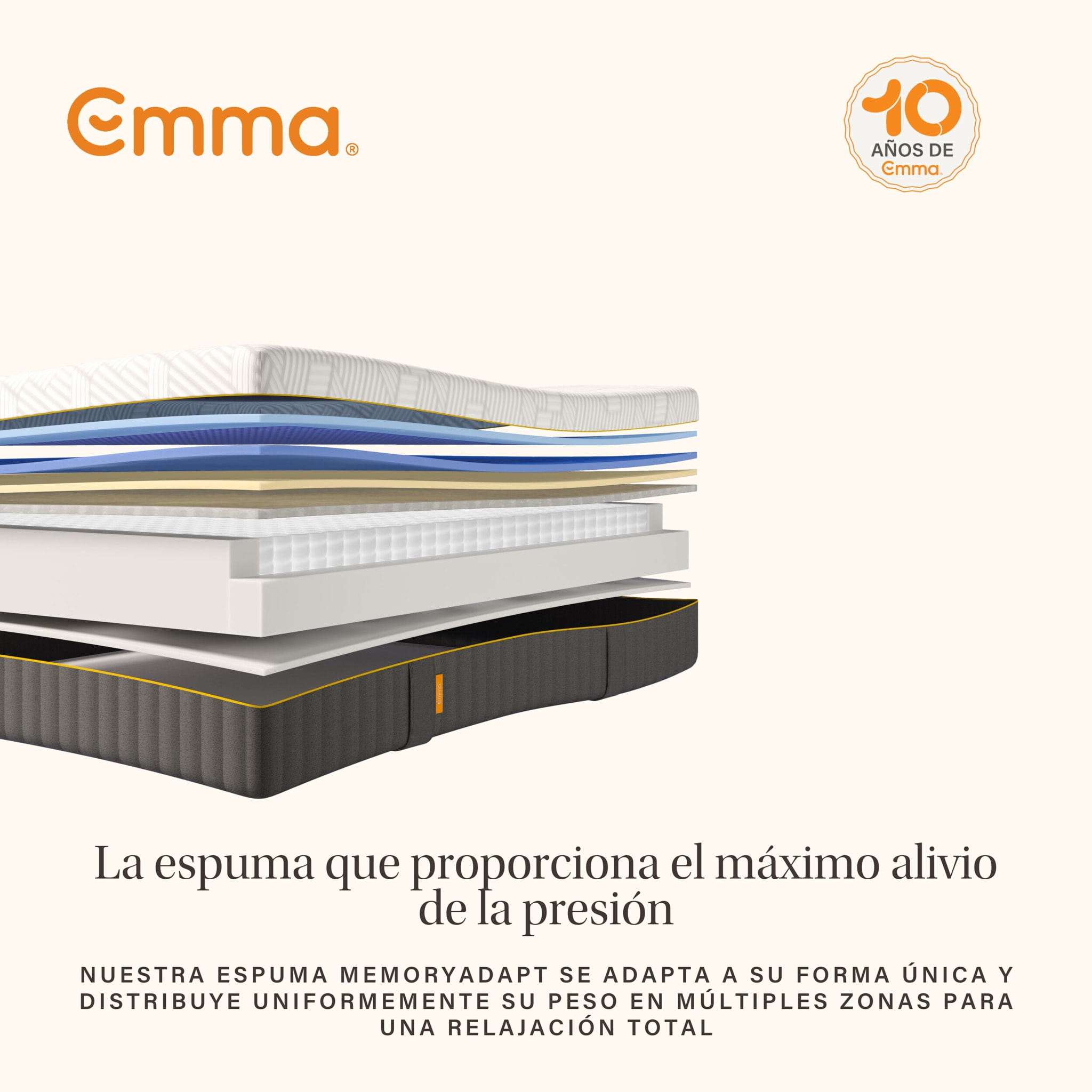 Colchón Hybrid Elite | Muelles, espuma y tecnología de gel Emma AirGrid® | 27cm