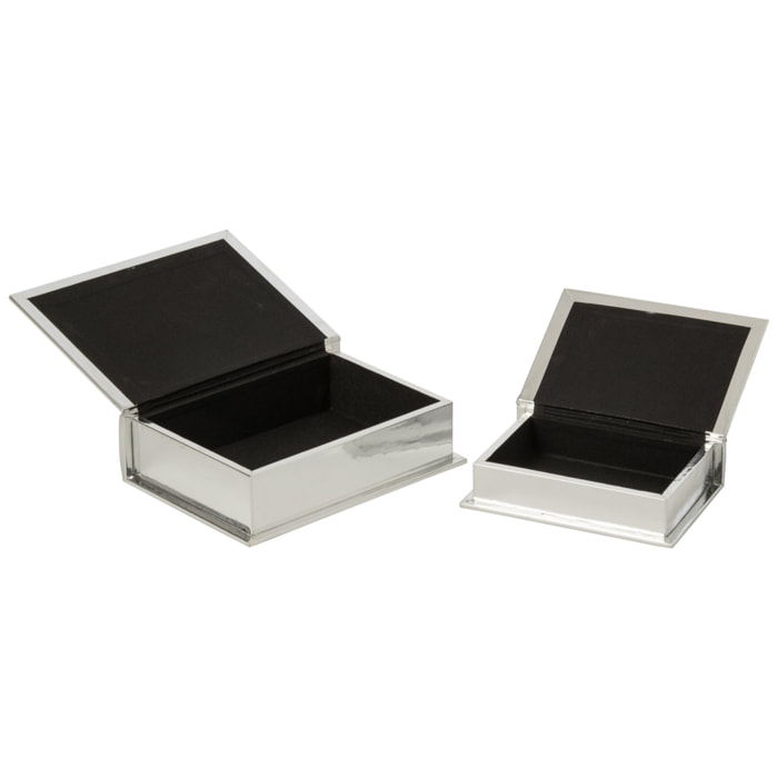 J-Line 2 boîtes brillant - MDF - argenté