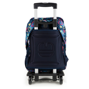 Mochila adaptable a carro Gabol TIZAS con corazones y resistente al agua