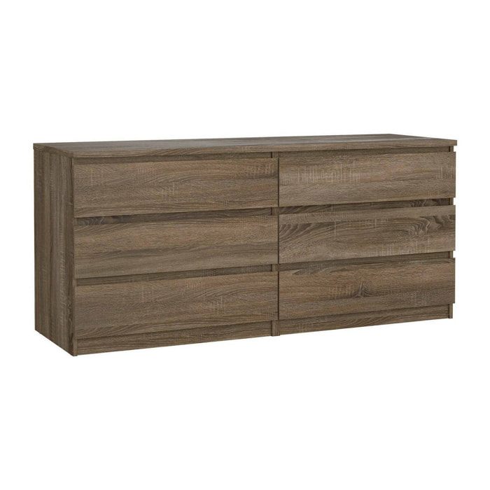 Credenza Joyce, Buffet da soggiorno, Madia da salotto, Dispensa da cucina, 154x50 h68 cm, Rovere