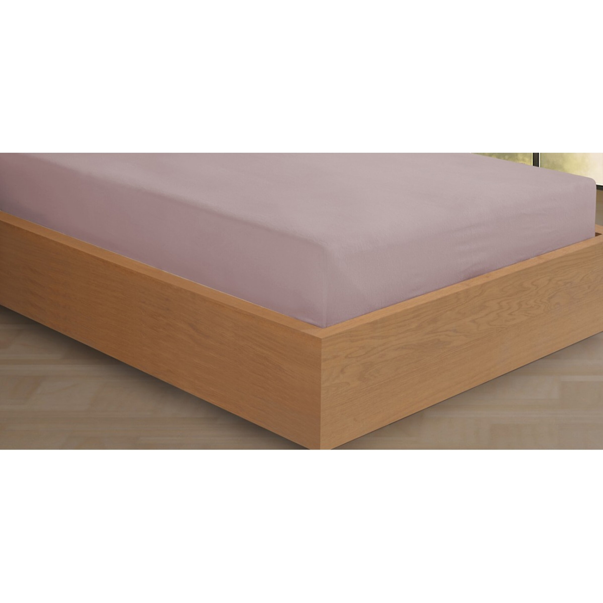 Drap housse Flanelle de coton rose