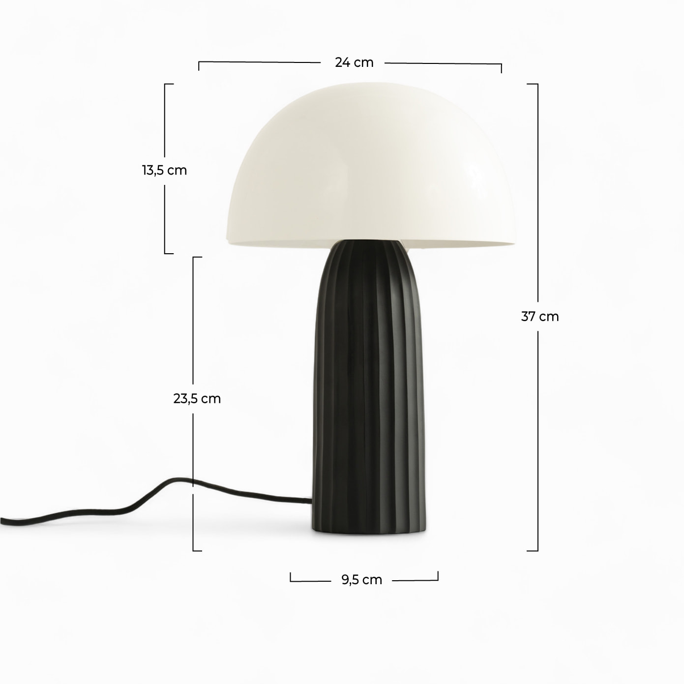 Lampe Joy en métal blanche et noire