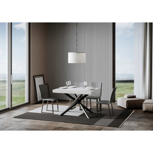 Tavolo allungabile 90x140/400 cm Famas bianco frassino telaio Antracite
