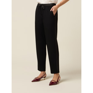 Oltre - Pantalones jogger de neopreno con cordón - Negro