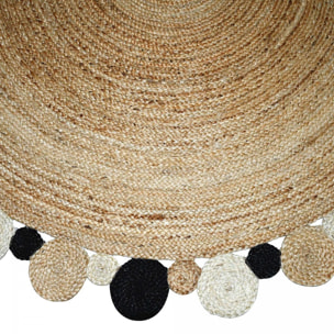 Tapis rond 150x150 rond JT RONDI Beige , tapis jute artisanal
