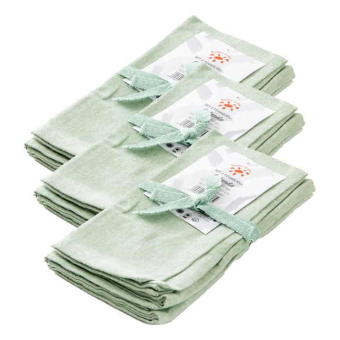 Intrecci – Set 6 tovaglioli in puro cotone 40x40 cm