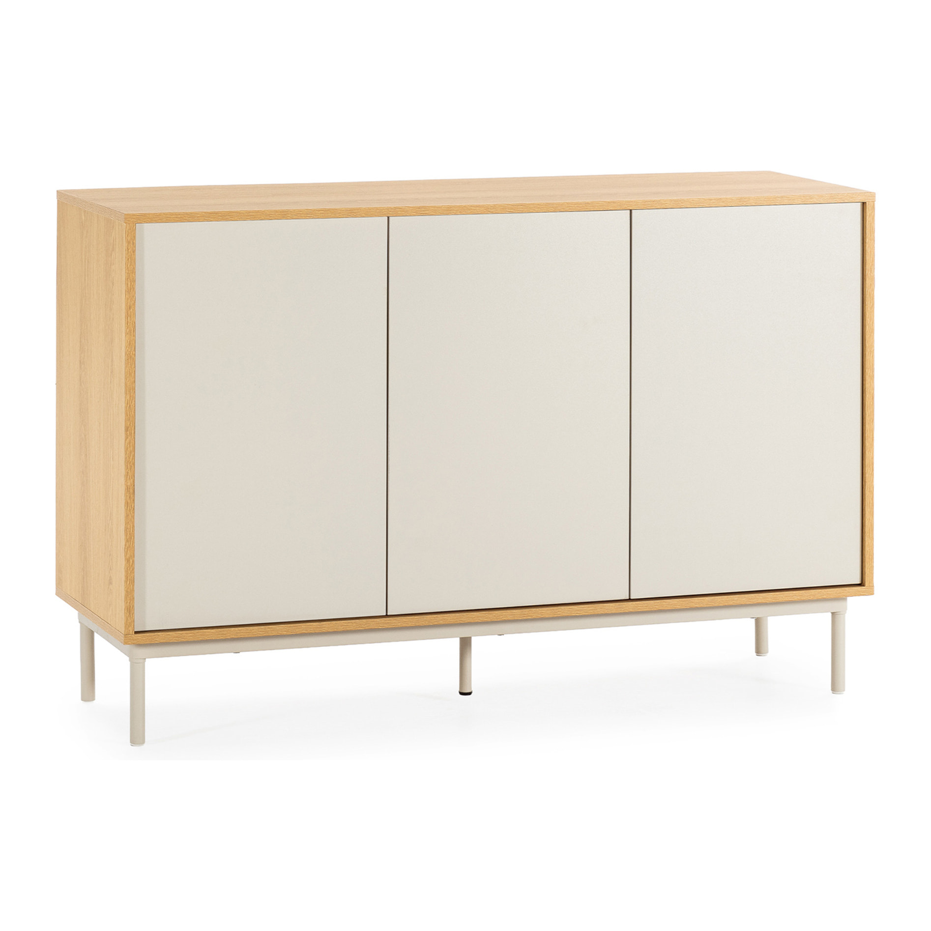 Aparador Cuzco 3 puertas color Roble/Gris