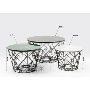 Tables basses East rond set de 3 Kare Design