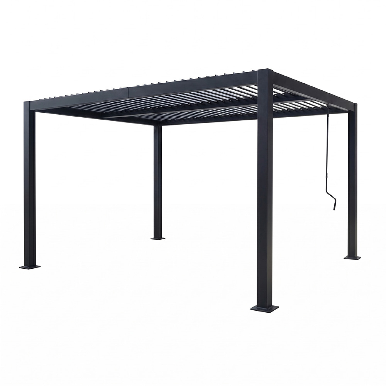 Pergola bioclimatique structure et lames orientables en aluminium noir 4x3m SOPRON