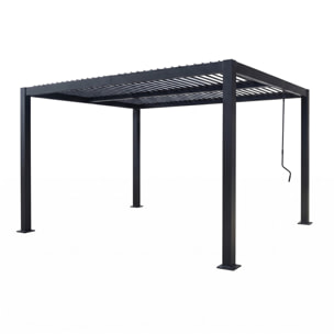 Pergola bioclimatique structure et lames orientables en aluminium noir 4x3m SOPRON