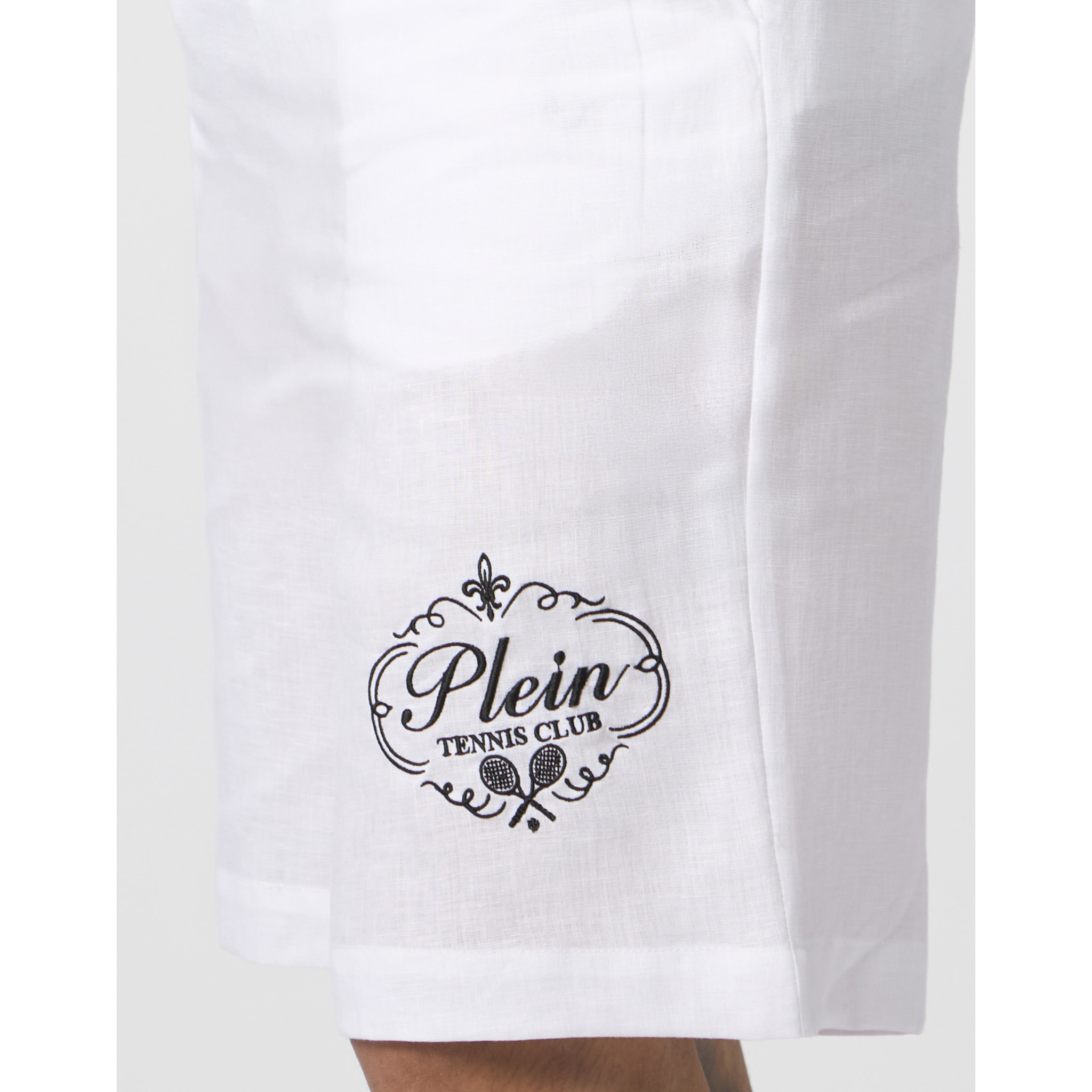 PHILIPP PLEIN Linen Drawstring Shorts Tennis Club