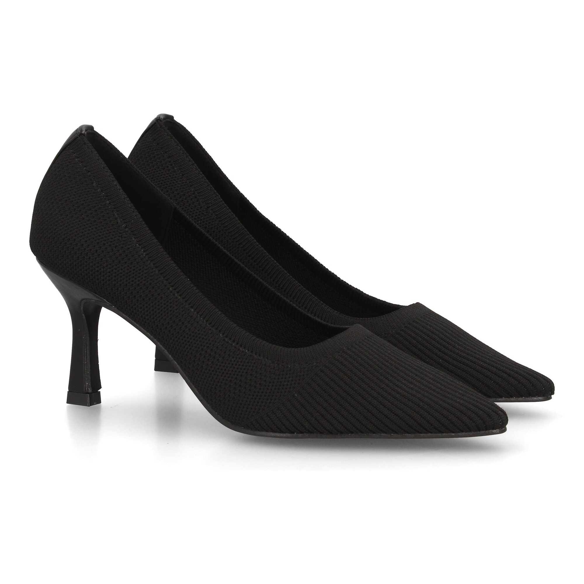 Zapato salón para mujer con tacón, punta fina y tejido elástico