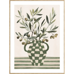 Toile imprimée encadrée Claudia vert 45x60cm