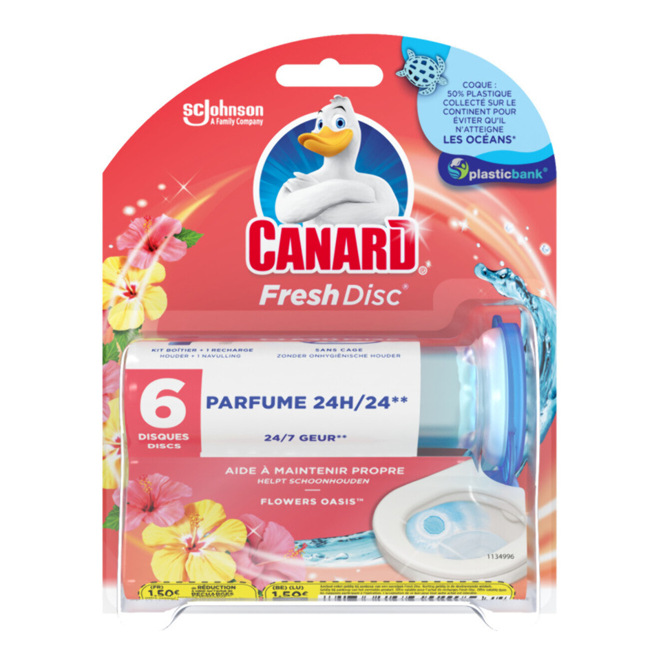 CANARD - PACK DE 10 FRESH DISC BLISTER BOITIER 6 DISQUES FLOWERS OASIS