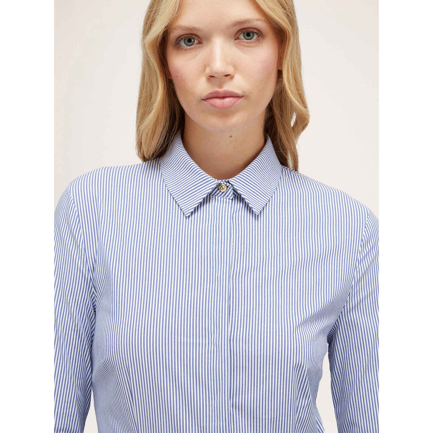 Motivi - Camicia in popeline a righe - Blu