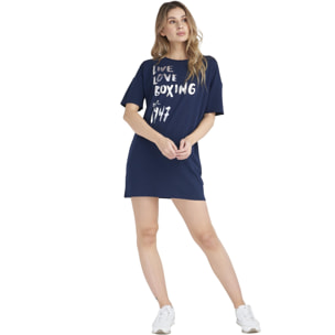 Camiseta larga de manga corta brillante para mujer