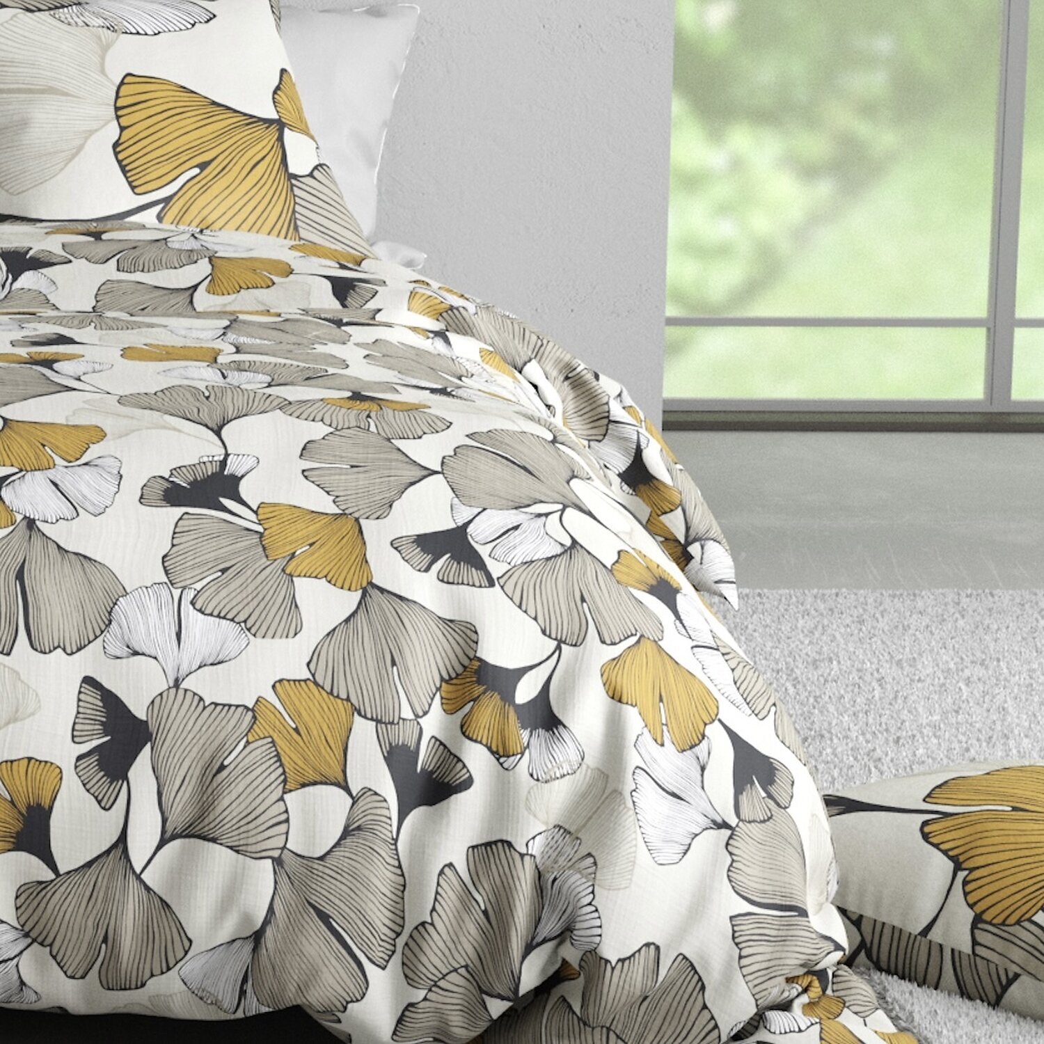 Parure housse de couette imprimé 100% coton - arom