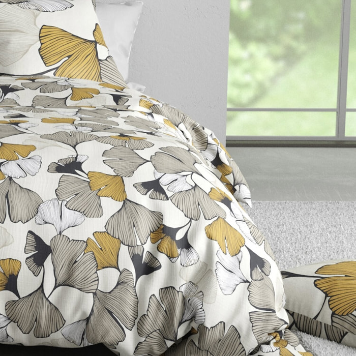 Parure housse de couette imprimé 100% coton - arom