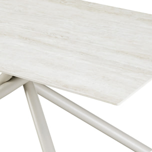 Table à manger 8 couverts en céramique effet Travertin - NEVEL
